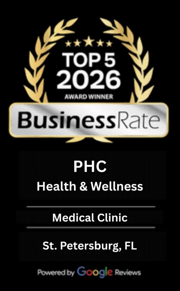 BusinessRate Top 5 2026 Award Winner: PHC Health & Wellness, Medical Clinic, St. Petersburg, FL